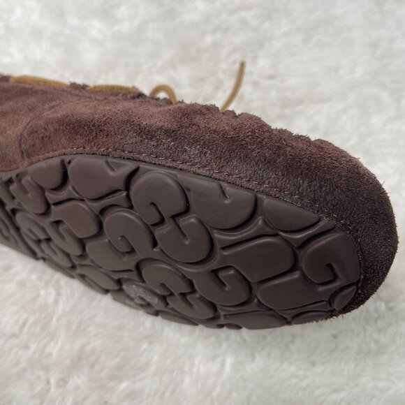 UGG #1003390 Men's Brown Olsen Fur Slippers Slip On Sheepskin Shoes Size 11 - Picture 8 of 16